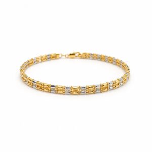 Trio Grid Link Gold Bracelet