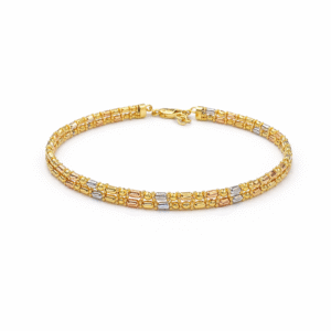 Tri-Color Pattern Gold Bracelet