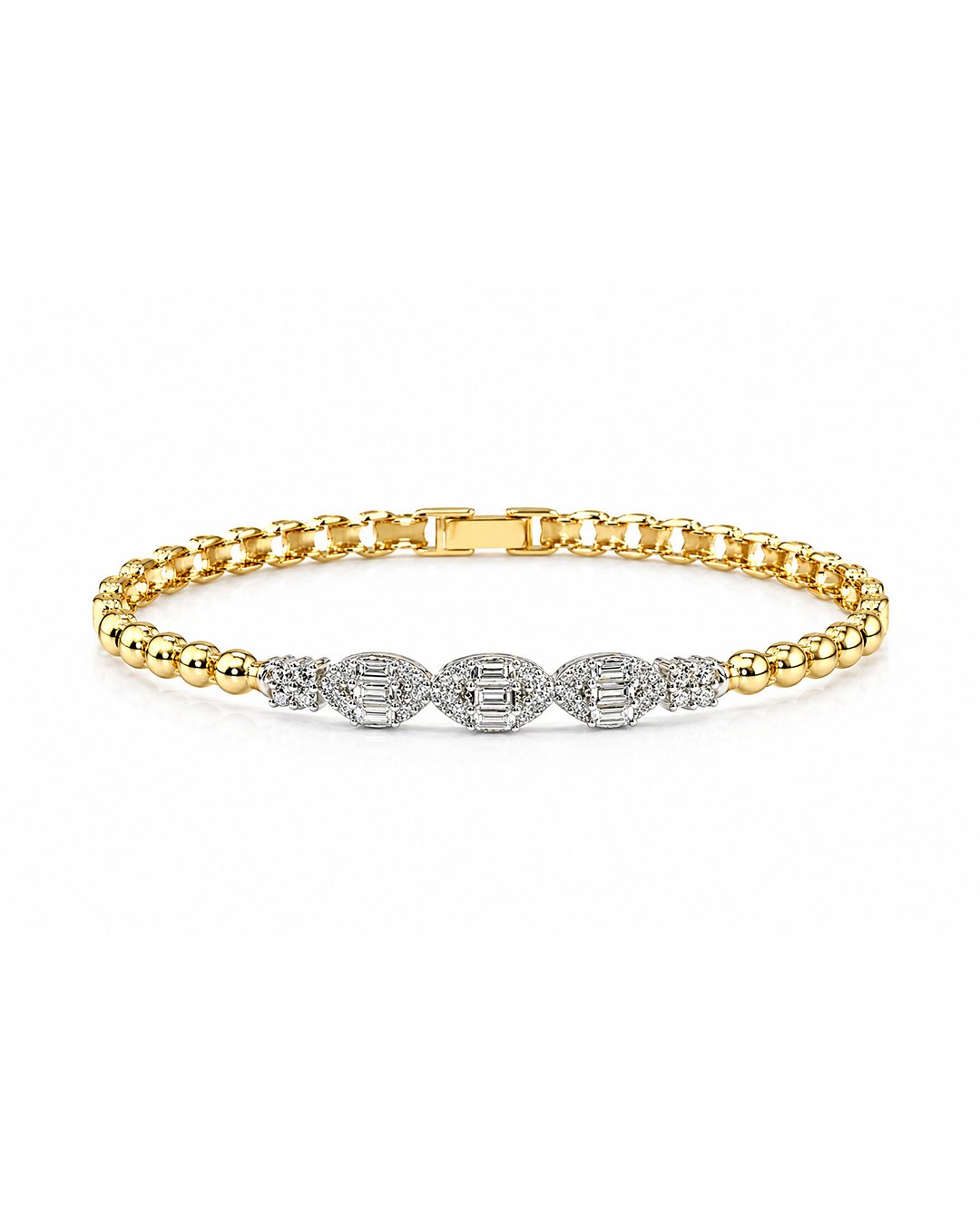 Triple Bloom Diamond Rose Gold Bangle