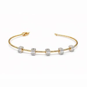 Emerald Station Diamond Rose Gold Bangle