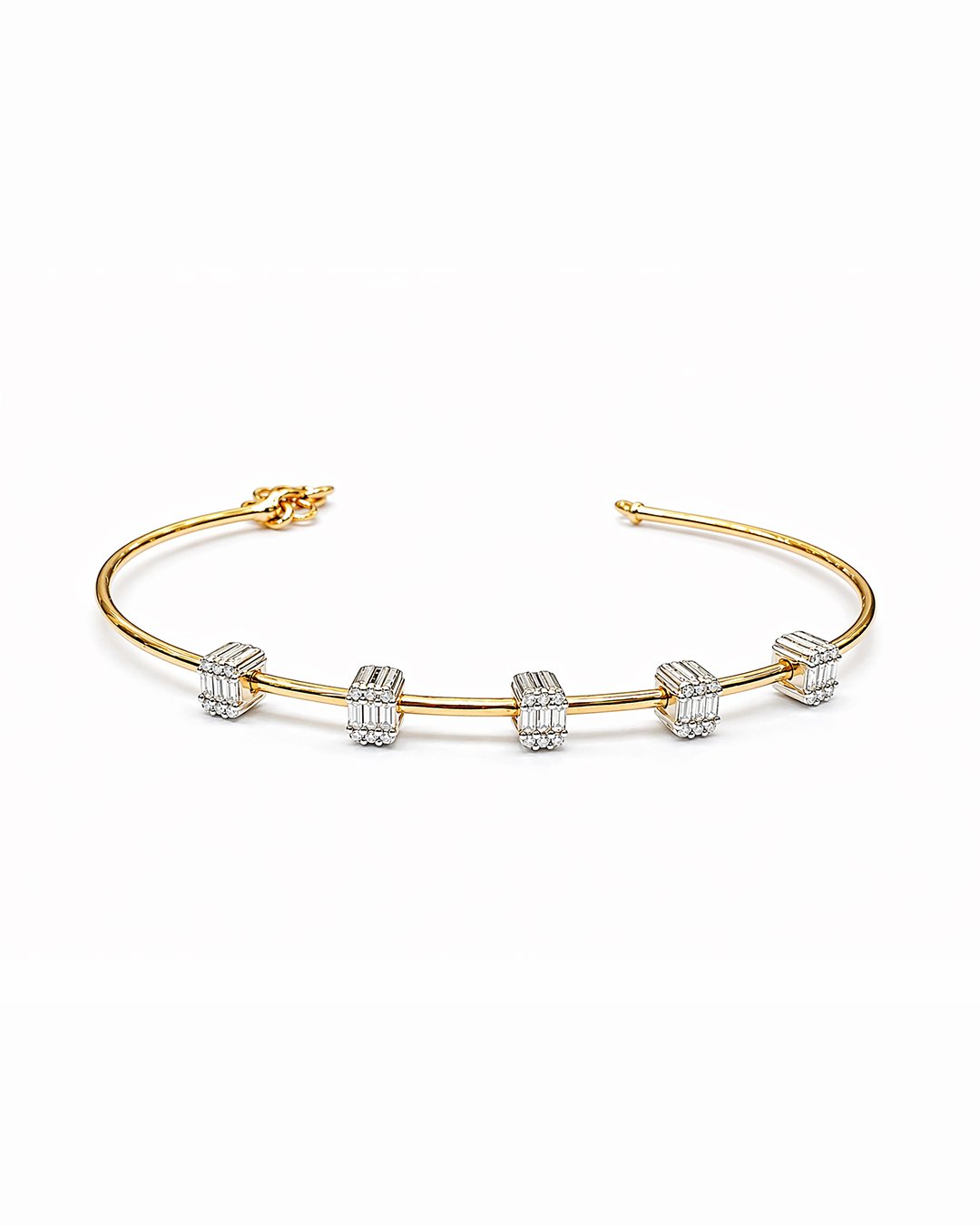 Emerald Station Diamond Rose Gold Bangle