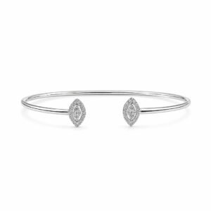 Floating Marquise Diamond White Gold Bangle