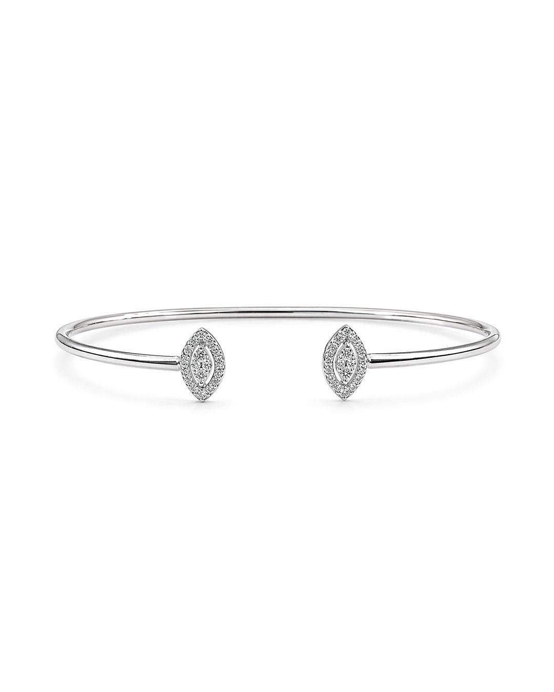 Floating Marquise Diamond White Gold Bangle