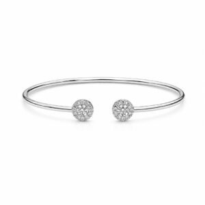 Pave Diamond White Gold Bangle