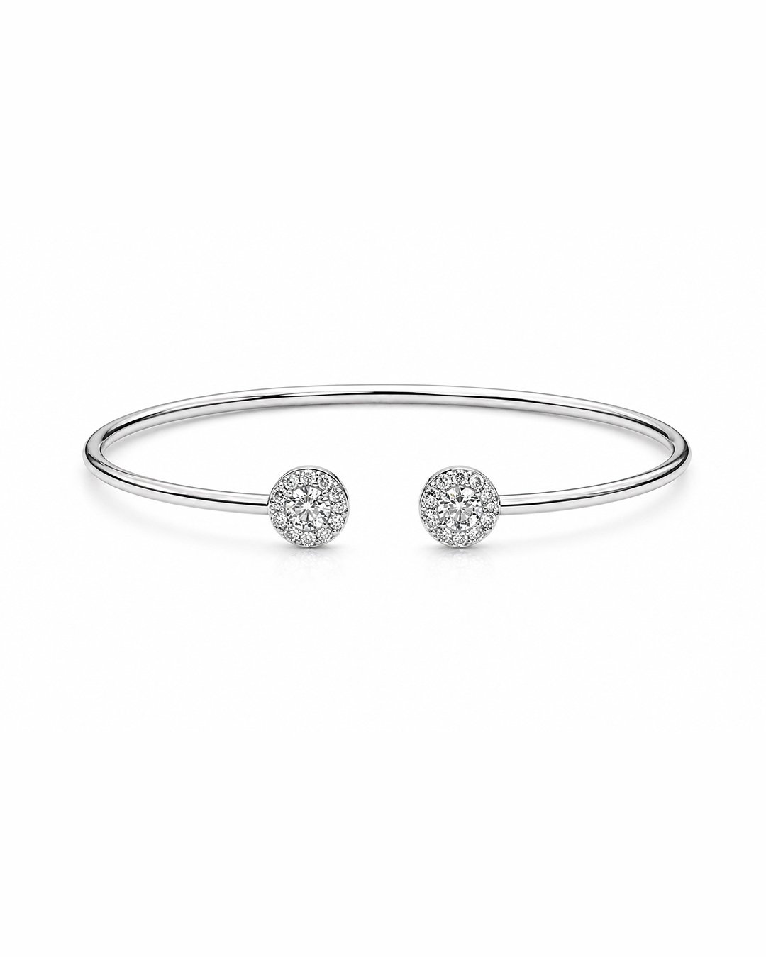 Pave Diamond White Gold Bangle