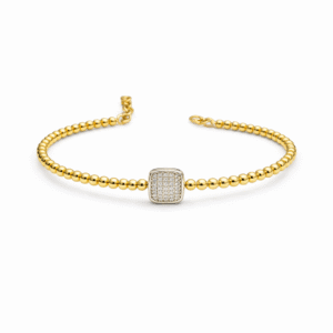 Graduated Beaded Gold Bangle