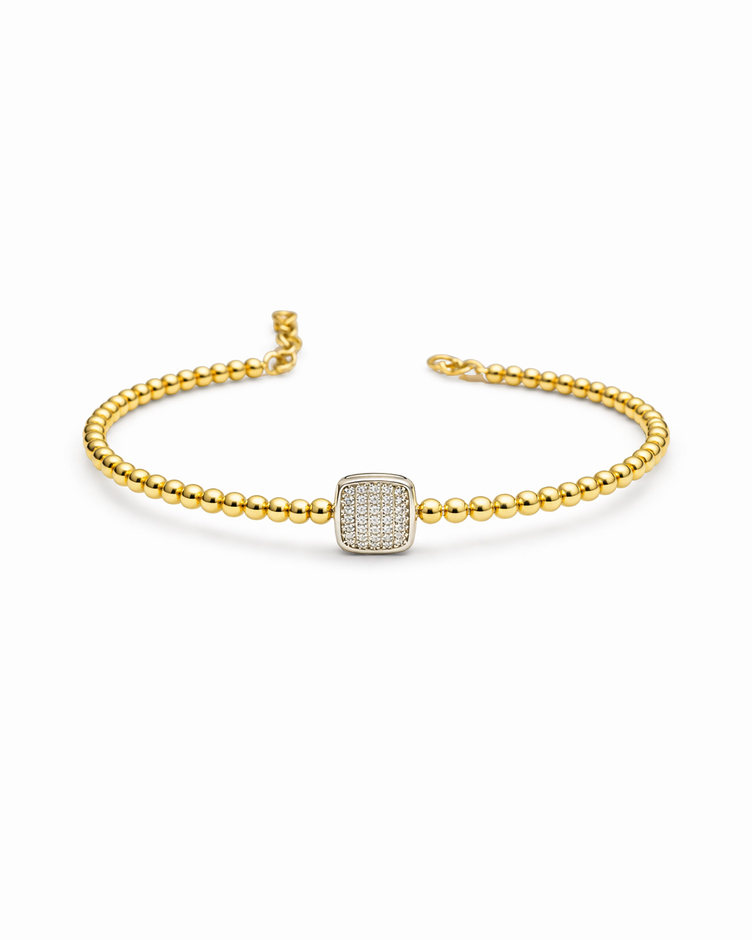 Graduated Beaded Gold Bangle