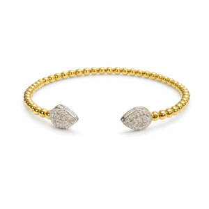 Round Beaded Gold Bangle