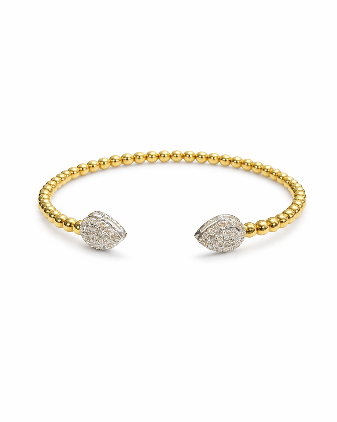 Round Beaded Gold Bangle