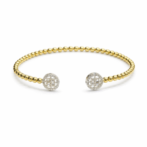 Faceted Beaded Gold Bangle