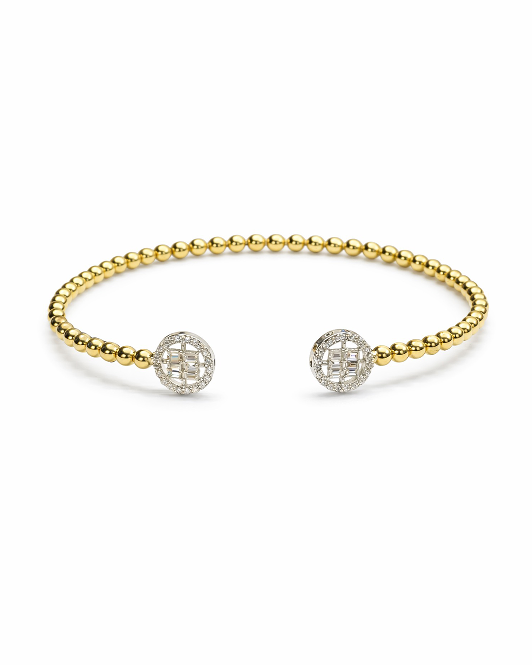 Faceted Beaded Gold Bangle