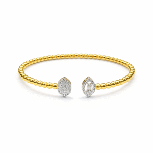 Gold Marquise Beaded Bangle
