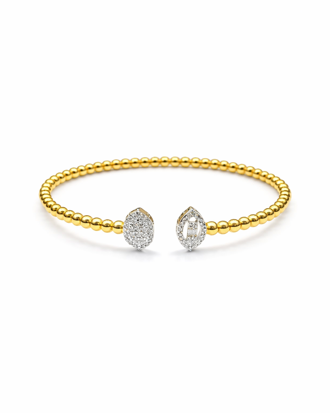 Gold Marquise Beaded Bangle
