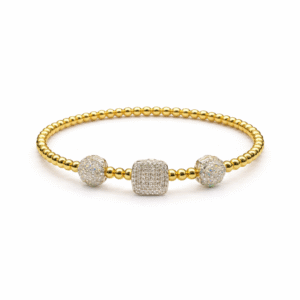 Refined Beaded Gold Bangle