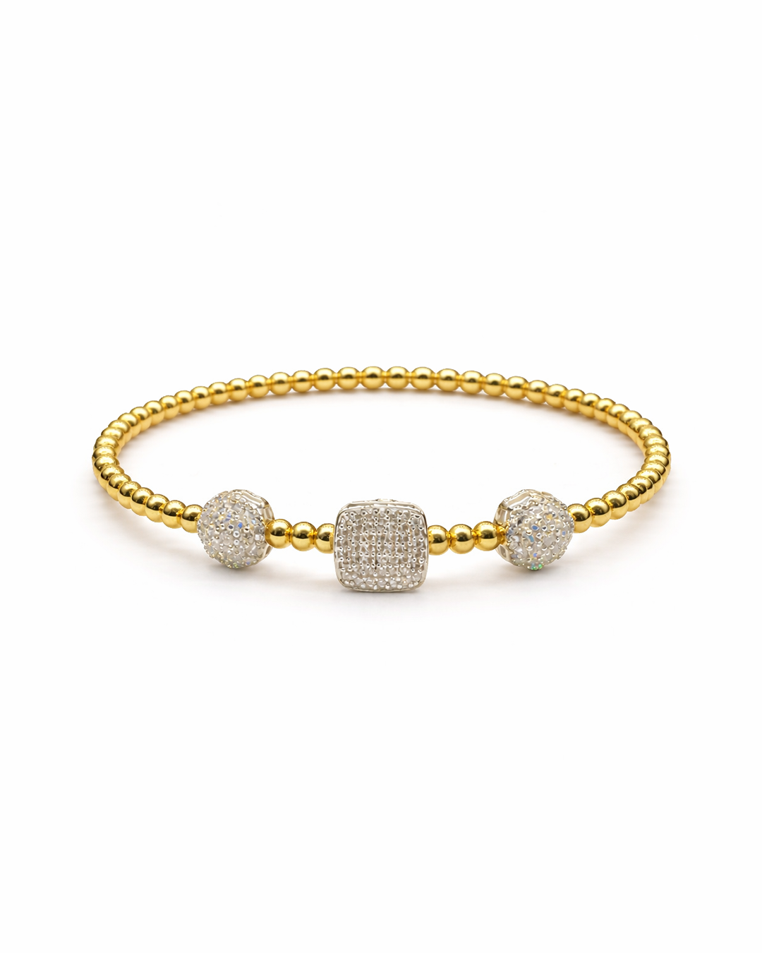 Refined Beaded Gold Bangle