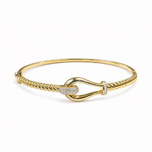 Knot Twist Gold Bangle