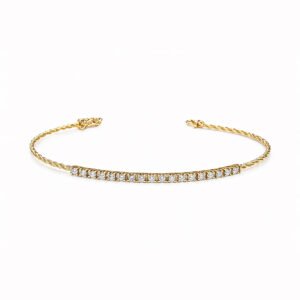 Pave Flex Diamond Yellow Gold Bracelet