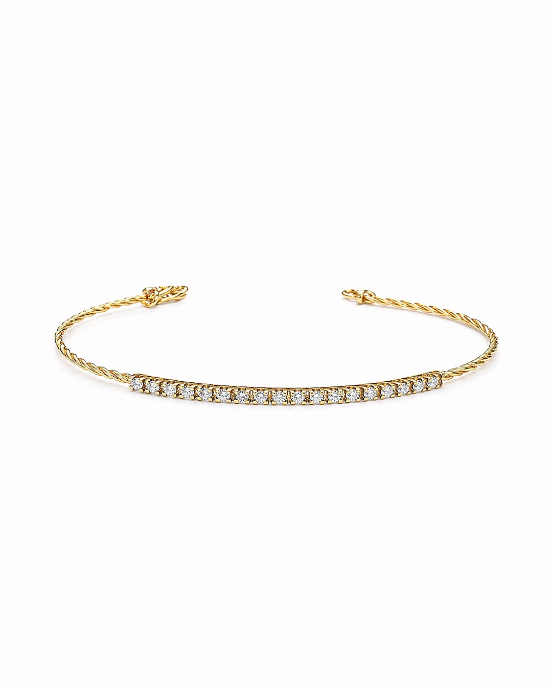 Pave Flex Diamond Yellow Gold Bracelet