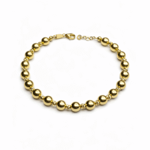 Beaded Link Gold Bracelet