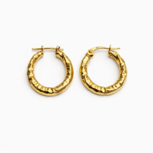 Rounded Tube Gold Earrings