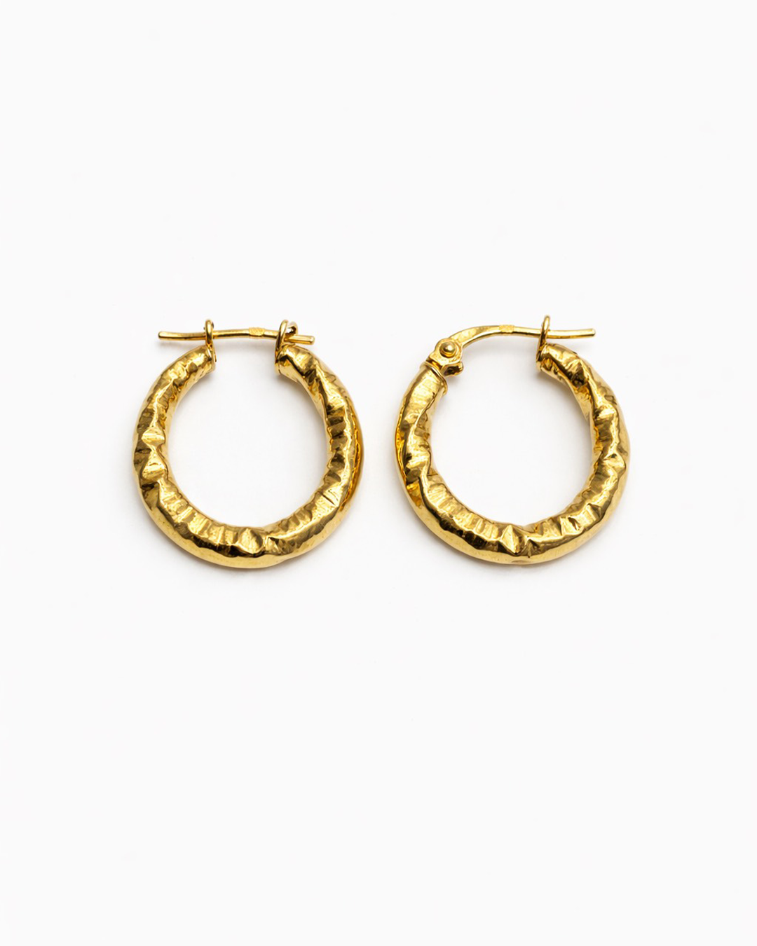 Rounded Tube Gold Earrings