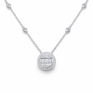 Baguette Center Diamond Necklace