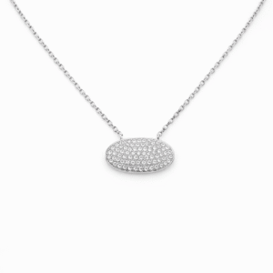 Horizontal Oval Diamond Necklace