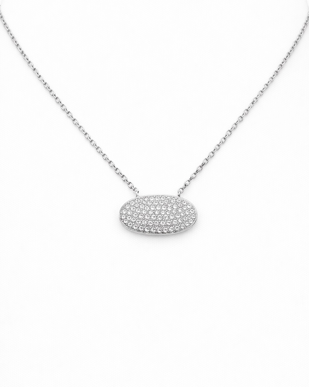Horizontal Oval Diamond Necklace