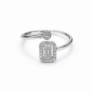 Emerald Halo Open Wrap Diamond Ring