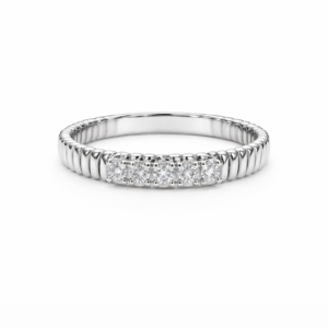 Ribbed Band Diamond Ring