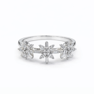Triple Floral Diamond Ring
