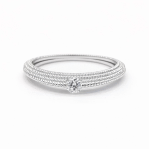 Textured Solitaire Diamond Ring