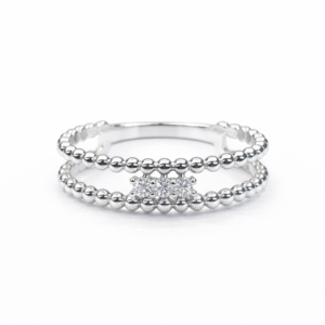 Double Beaded Diamond Ring