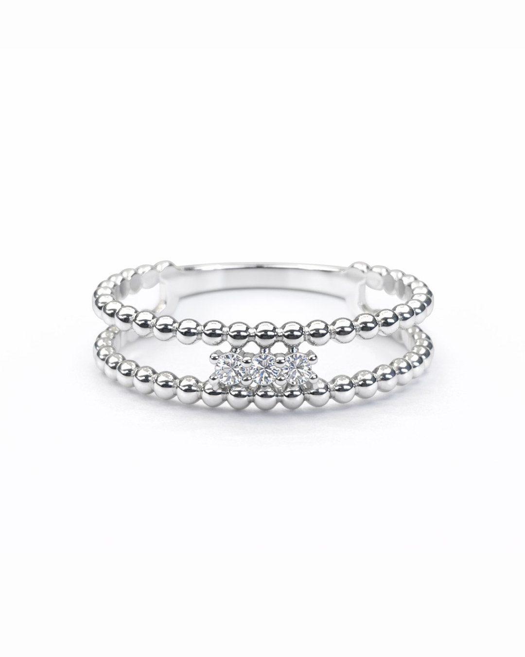 Double Beaded Diamond Ring