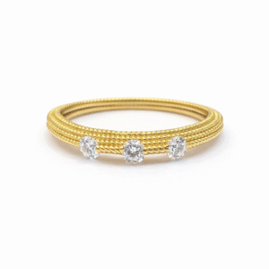 Triple Round Diamond Textured Ring