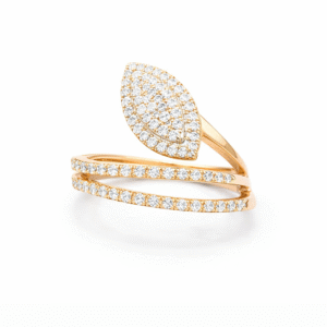 Leaf Pave Wrap Ring