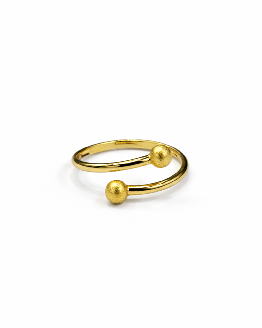 Double Bead Open Gold Ring