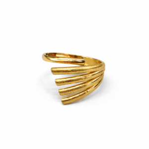 Multi-Line Fan Gold Ring