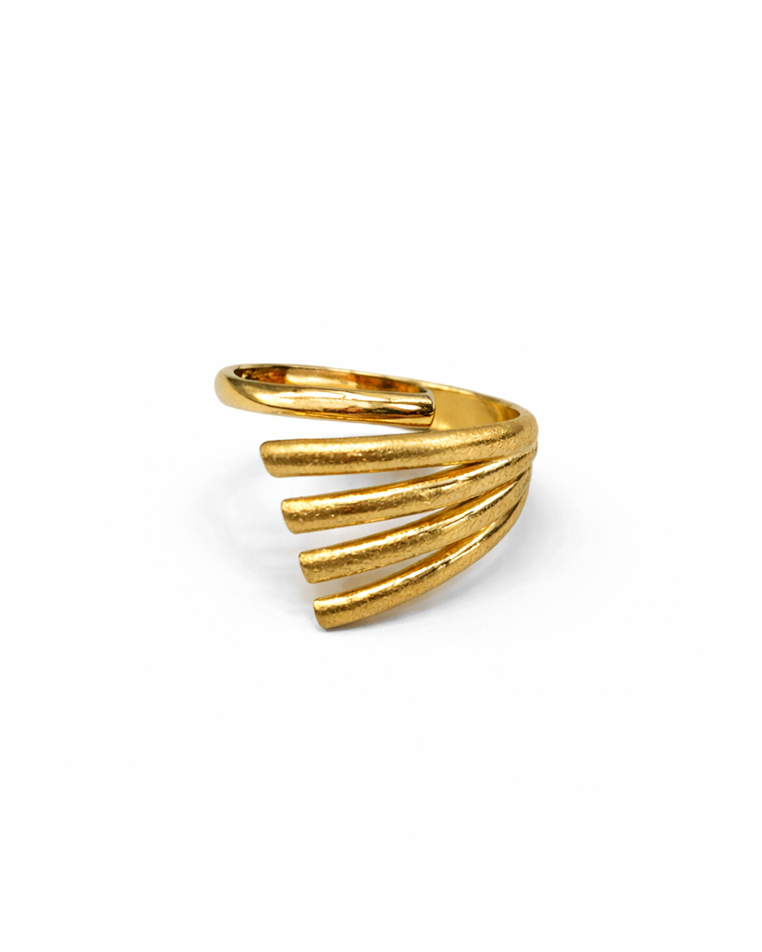 Multi-Line Fan Gold Ring
