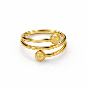 Spiral Bead Gold Ring