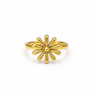 Floral Burst Gold Ring