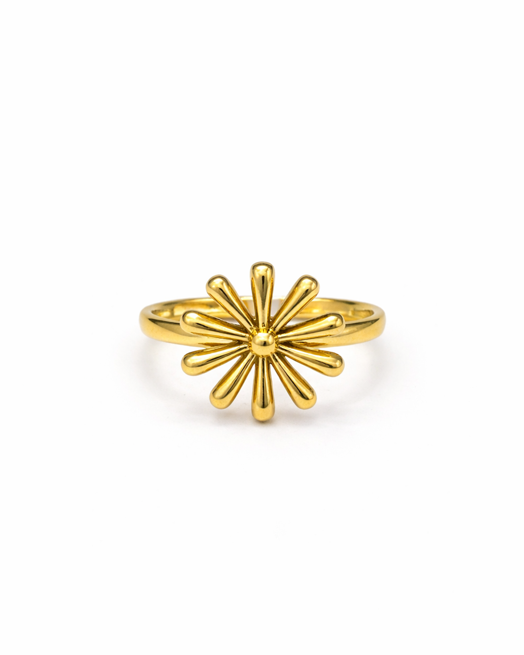 Floral Burst Gold Ring
