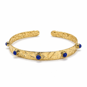 Sapphire Station Hammered Gold Cuff