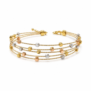 Multi-Strand Beaded Gold Bangle