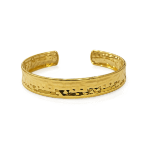 Wide Hammered Gold Cuff