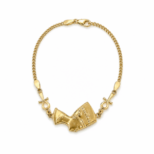 Nefertiti & Ankh Gold Bracelet