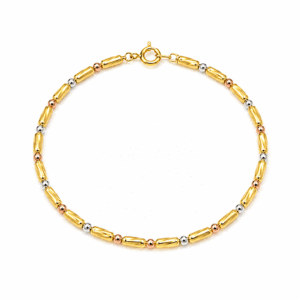 Sculptural Figure Link Gold Bracelet