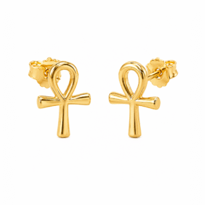 Ankh Gold Earrings