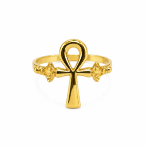Ankh Cross Gold Ring