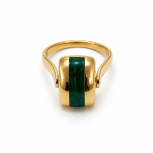 Malachite Dome Gold Ring